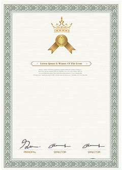 Certificate of honor